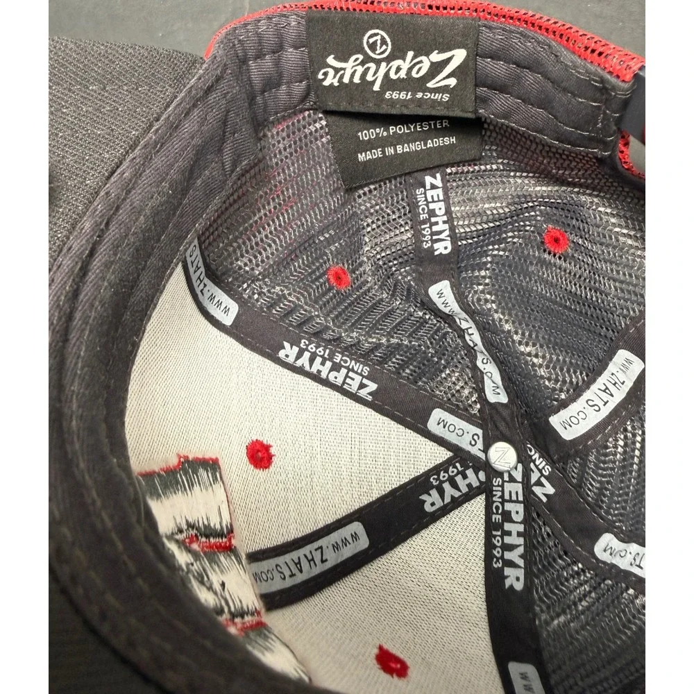 Zephyr Trucker Hat Mens OSFA Grey Red Wisconsin Badgers Snapback Mesh Cap